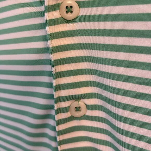 UNTUCKit Polo Shirt Green White Stripe Short Sleeve Stretch Fabric Size XXL - Picture 6 of 9